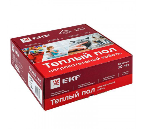 Комплект "Теплый пол" (кабель) 1200Вт 80м 8.0кв.м EKF nk-1200