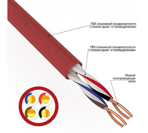 Кабель КПСВВнг(А)-LS 2х2х1 (м) Rexant 01-4867