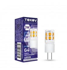 Лампа светодиодная 3Вт Capsule 4000К G4 220-240В TOKOV ELECTRIC TKE-G4-3-4K