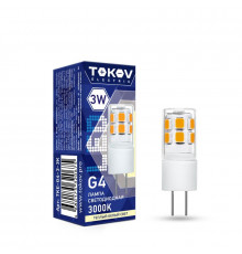 Лампа светодиодная 3Вт Capsule 3000К G4 220-240В TOKOV ELECTRIC TKE-G4-3-3K