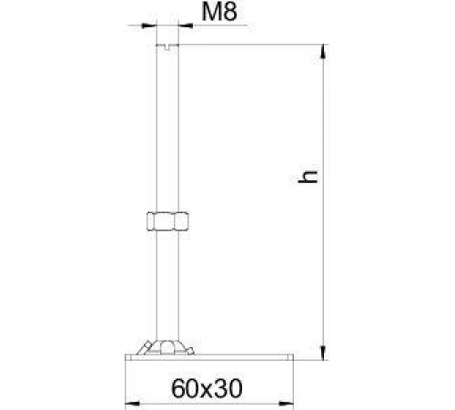 Комплект опор регулир. для кассетных рамок и OKB M8х190мм RK NEV2 190 сталь (уп.4шт) OBO 7405817