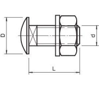 Комплект креп. M8х35 FRS 8х35 F (болт плос/гол.+гайка+шайба) OBO 6407048