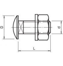 Комплект креп. M8х35 FRS 8х35 F (болт плос/гол.+гайка+шайба) OBO 6407048