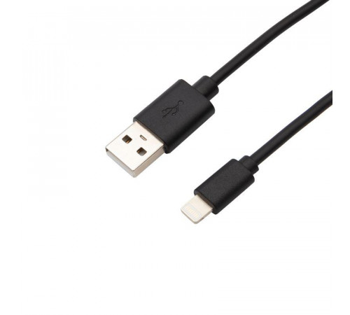 Кабель USB-Lightning 2А 1м черн. ПВХ Rexant 18-7050