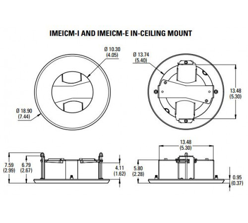 Крепление врезное для Sarix Enh+ внешн. Pelco IMEICM-E