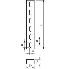 Профиль U-образный 30х50 L1000 2мм US 3 100 FS OBO 6342318