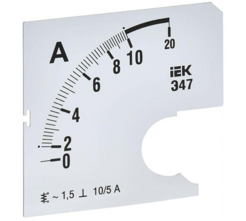 Шкала сменная для амперметра Э47 10/5А-1.5 72х72мм IEK IPA10D-SC-0010