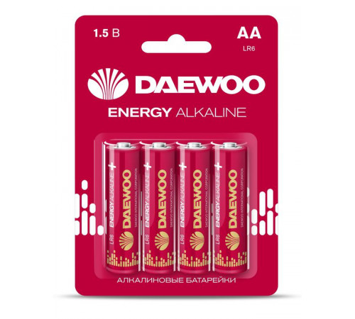 Элемент питания алкалиновый AA/LR6 1.5В Energy Alkaline 2021 BL-4 (уп.4шт) DAEWOO 5029781