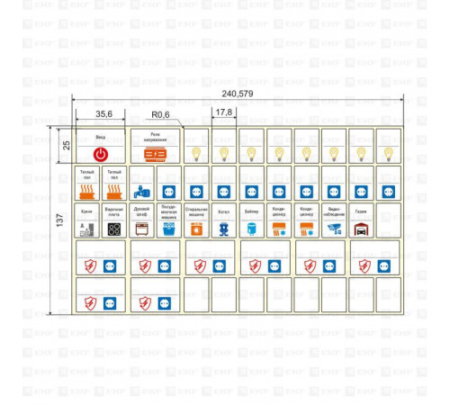 Наклейка модульная средний комплект 137х240 PROxima EKF mn-1-2