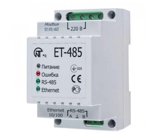 Преобразователь интерфейсов ЕТ-485 24В Modbus RTU/ASCII (RS-485)–Modbus TCP (Ethernet) НовАтек-Электро 3425680485 24