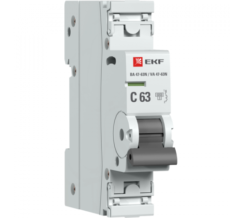 Выключатель автоматический модульный 1п C 63А 6кА ВА 47-63N PROxima EKF M636163C