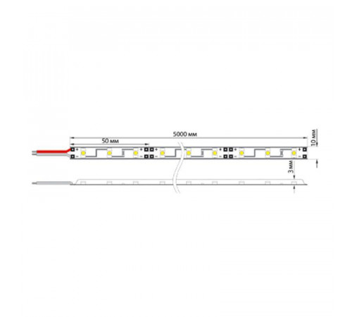 Лента светодиодная SMD5050 14.4Вт/м 60LED/м 12В IP65 бел. (уп.5м) Lamper 141-495