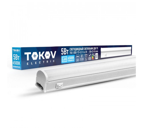 Светильник светодиодный ДБО Т5 5Вт 6.5К IP40 TOKOV ELECTRIC TKE-DBO-T5-0.3-5-6.5K