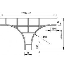Ответвитель T-образный горизонт. для лестн. лотка осн. 600х110 LT 116 FS OBO 6219276