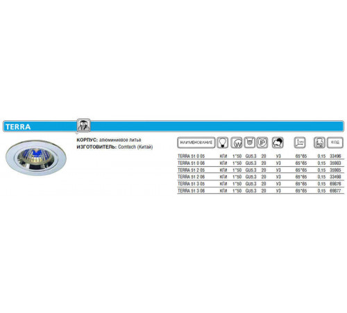 Светильник TERRA 51 3 05 Комтех P00355