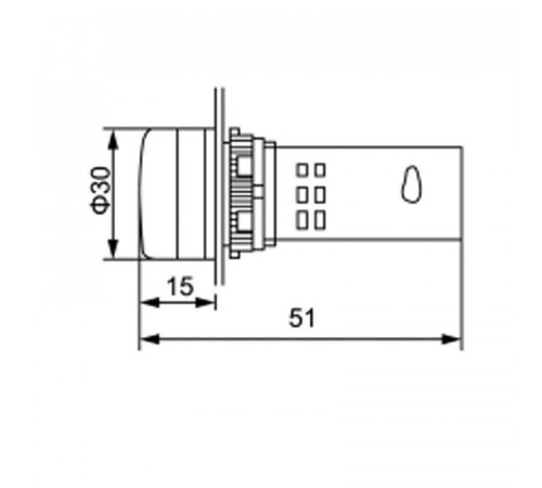 Индикатор значения напряжения желт. VD22 70-500В Rexant 36-5002