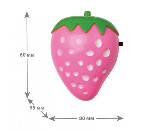 Светильник светодиодный NL-180 "Клубника" 220В ночник с выкл. розов. Camelion 12536