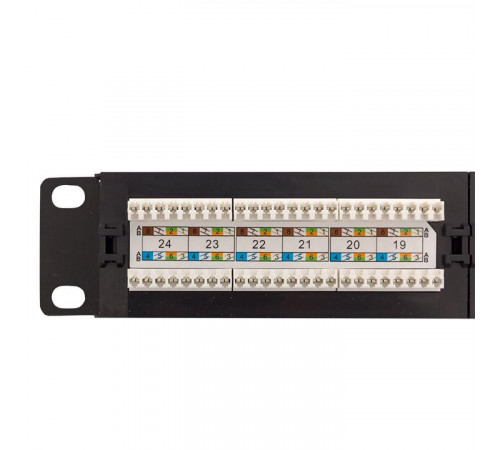 Патч-панель 19дюйм 1U кат.6 UTP неэкранир. 24 порта RJ45 Dual IDC TERACOM PRO EKF TRP-PPNL-6UTP-1U24