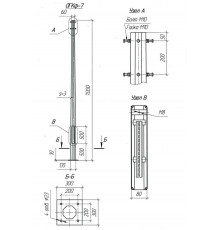 Опора ОГКф-7 (3мм 60/135 фл.300х10 мц. 200 отв. 23х4) гор. оцинк. UMECON МК 89835