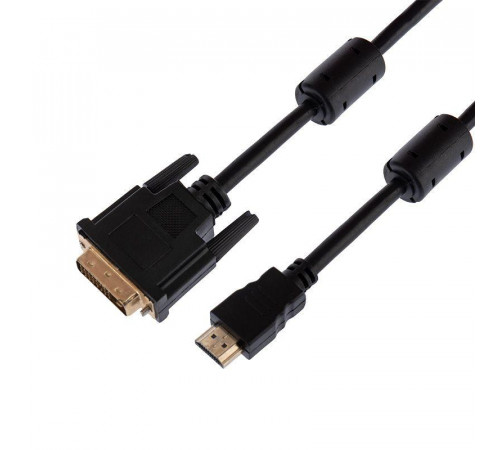 Шнур HDMI - DVI-D gold 1.5м с фильтрами Rexant 17-6303