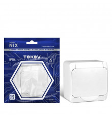 Розетка 1-м ОП Nix 16А IP54 250В с заземл. с крышкой бел. TOKOV ELECTRIC TKE-NX-R1Z-C01-IP54