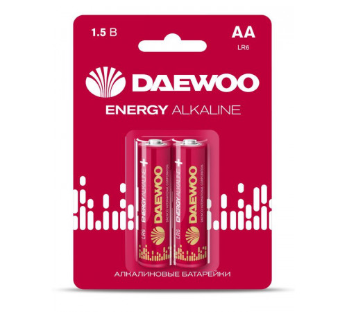 Элемент питания алкалиновый AA/LR6 1.5В Energy Alkaline 2021 BL-2 (уп.2шт) DAEWOO 5029750