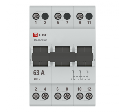 Переключатель трехпозиционный ТПС-63 3P 63А PROxima EKF TPS363