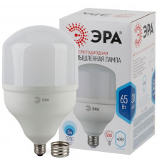 Лампа светодиодная высокомощная STD LED POWER T160-65W-4000-E27/E40 65Вт T160 колокол 4000К нейтр. бел. E27/E40 (переходник в компл.) 5200лм Эра Б0027923