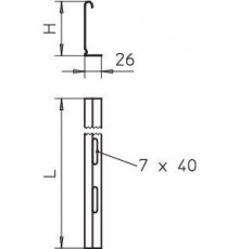 Разделитель для лотка H=60мм L3000 TSG 60 DD OBO 6062327