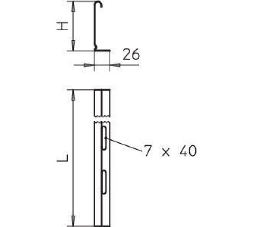 Разделитель для лотка H=60мм L3000 TSG 60 DD OBO 6062327