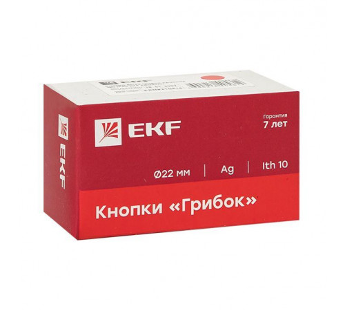 Кнопка "Грибок" BS542 NC IP65 поворотн. красн. PROxima EKF xb2-bs542-65