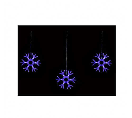 Гирлянда светодиодная "Снежинки-1" ULD-E1503-036/DTA BLUE IP20 SNOWFLAKES-1 1.5х3м 6 подвесов 36LED Uniel UL-00001406