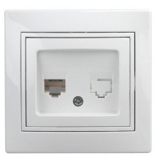 Розетка компьютерная СП Plano 1Э-303-01 RJ45 бел. Intro Б0038835