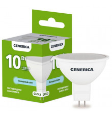 Лампа светодиодная MR16 10Вт софит 6500К GU5.3 230В GENERICA LL-MR16-10-230-65-GU5-G