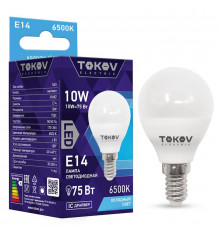 Лампа светодиодная 10Вт G45 6500К Е14 176-264В TOKOV ELECTRIC TKE-G45-E14-10-6.5K