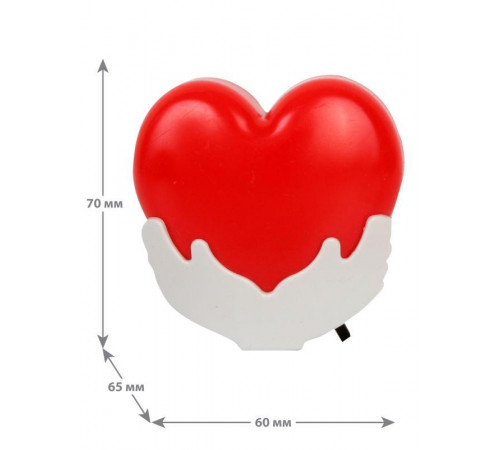 Светильник светодиодный NL-246 "Сердце" 220В ночник с выкл. красный Camelion 14266