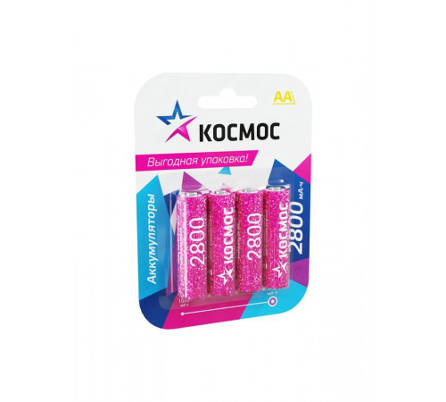 Аккумулятор AA/R6 2800мА.ч NI-MN BP-4 (блист.4шт) КОСМОС KOCR6NIMH2800MAH4BL