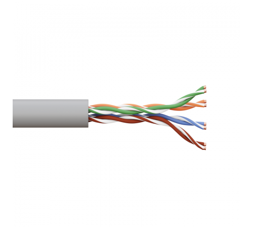 Кабель витая пара U/UTP кат.5E 4 пары 24 AWG solid PVC сер. TERACOM PRO PRO EKF TRP-5EUTP-04PVC-GY-IN3