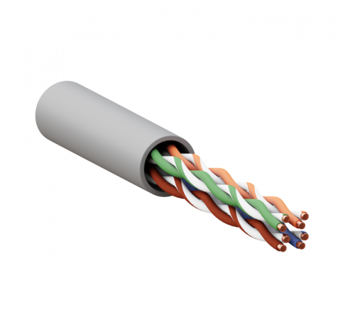 Кабель витая пара U/UTP кат.5E 4 пары 24 AWG solid PVC сер. TERACOM PRO PRO EKF TRP-5EUTP-04PVC-GY-IN3