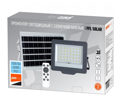 Прожектор светодиодный PFL SOLAR 100 6500К IP65 ДО с солнечн. панелью и пультом в компл. Pro JazzWay 5044418