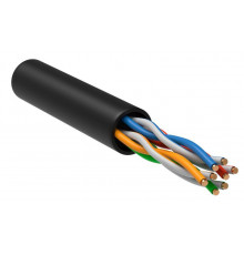 Кабель витая пара U/UTP кат.5E 4х2х24AWG solid LSZH черн. (305м) (м) ITK LC3-C5E04-129