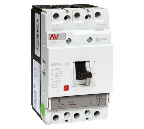 Выключатель автоматический 3п 40А 35кА AV POWER-1/3 TR AVERES EKF mccb-13-40-TR-av