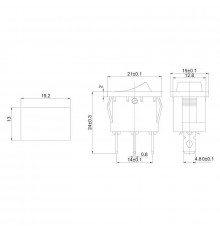 Выключатель клавишный 12В 15А (3с) ON-OFF красн. с подсветкой Mini (RWB-206-1; SC-768) Rexant 36-2170