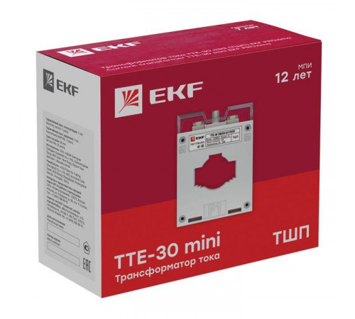 Трансформатор тока ТТЕ 30 250/5А кл. точн. 0.5 5В.А EKF tte-30-250/tc-30-250