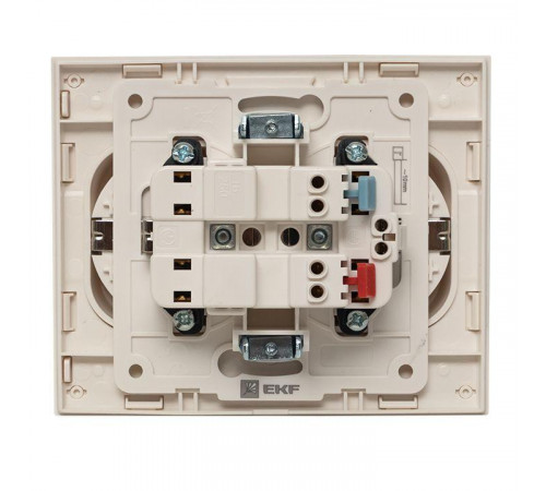 Розетка 2-м СП Стокгольм 16А IP20 с заземл. защ. шторки бел. PROxima EKF EXR16-128-10