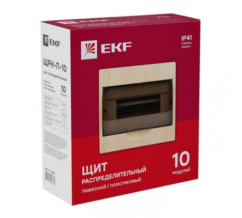 Щит ЩРН-П-10 IP41 светлое дерево PROxima EKF pb40-n-10-light