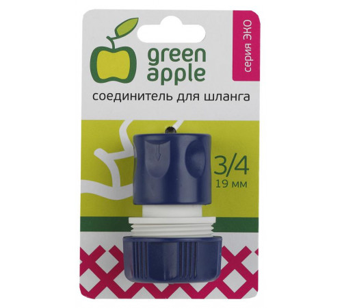 Соединитель-коннектор для шланга 19мм (3/4) пластик (50/200/2400) Green Apple Б0017770