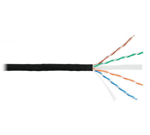 Кабель U/UTP кат.6 (класс E) 4 пары 23 AWG (0.55мм) тест по ISO/IEC 250МГц ОЖ BC чистая медь внутр./внешн. LSZH -40С нг(А)-HFLTx черн. (уп.305м) NIKOLAN NKL 4140C-BK