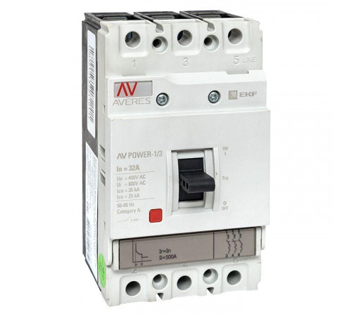 Выключатель автоматический 3п 32А 35кА AV POWER-1/3 TR AVERES EKF mccb-13-32-TR-av