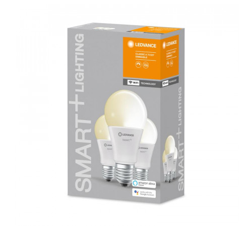 Лампа светодиодная SMART+ WiFi Classic Dimmable 9.5Вт (замена 75Вт) 2700К E27 (уп.3шт) LEDVANCE 4058075485778